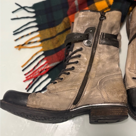 A.S.98 Women's Brown Combat Boots - Picture 7 of 10